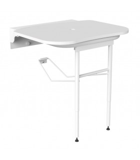 Asiento de ducha pehd blanco abatible y pie regulable