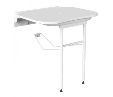 Asiento de ducha pehd blanco abatible y pie regulable