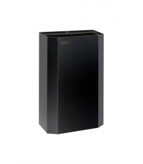 Papelera 12L. abierta acero epoxi negro