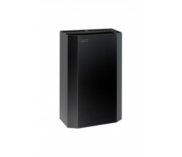 Papelera 12L. abierta acero epoxi negro