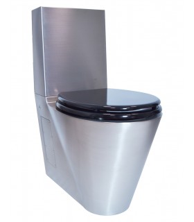 Inodoro antivandálico a suelo de acero inoxidable