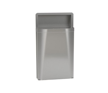 Papelera abierta para empotrar en pared de acero inox AISI 304 satinado
